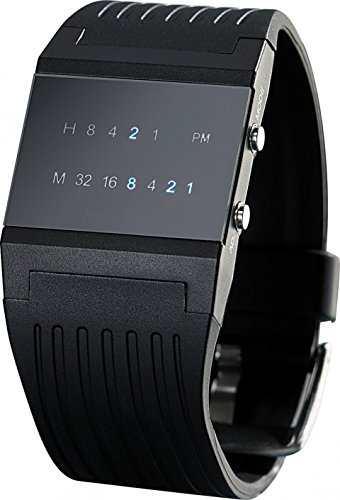St. Leonhard Binäruhr: Binär-Armbanduhr Future Line mit Blauer Anzeige