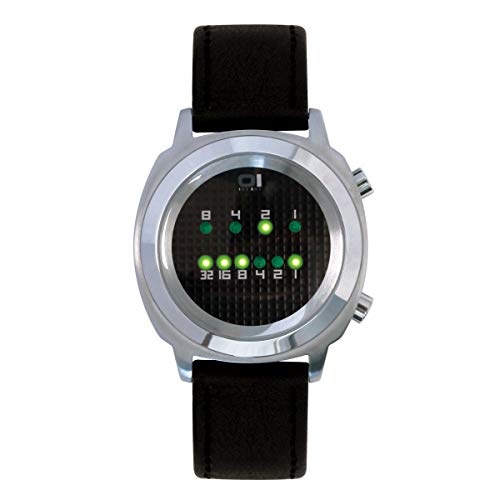 OI THE ONE Herren Digital Quarz Uhr mit Leder Armband Zerone ZE102G1