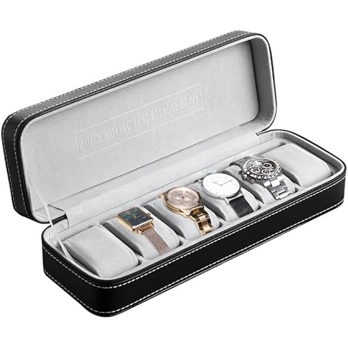 OSVINO Uhrenbox PU Leder mit Reißverschluss 6 Plätze - 2
