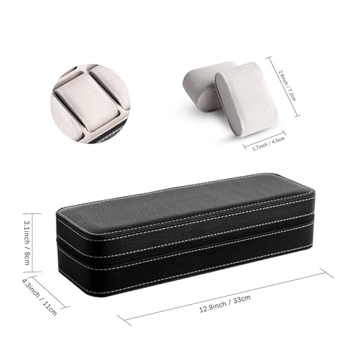 OSVINO Uhrenbox PU Leder mit Reißverschluss 6 Plätze - 5