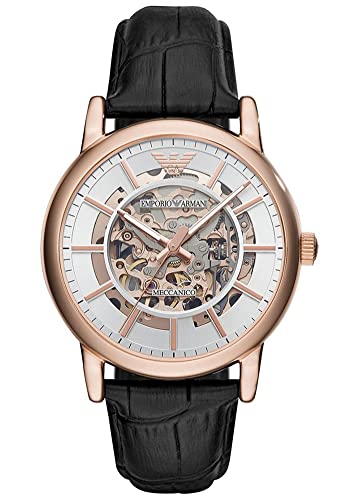 Emporio Armani Herren Analog Automatik Uhr mit Leder Armband AR60007