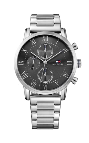 Tommy Hilfiger Herren Multi Zifferblatt Quarz Uhr mit Edelstahl Armband 1791397