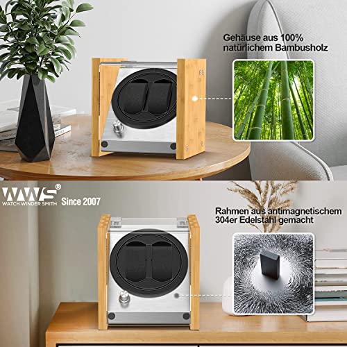Watch Winder Smith Uhrenbeweger aus Bambusholz - 4