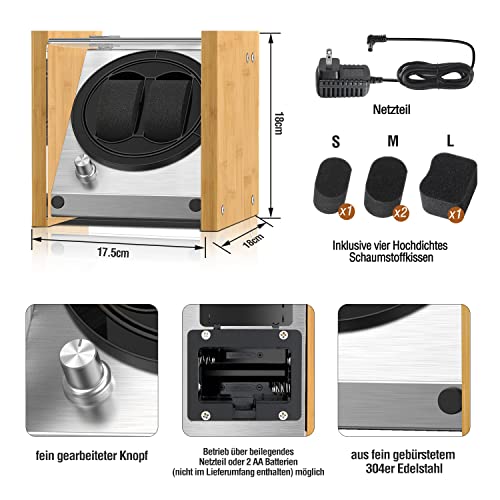 Watch Winder Smith Uhrenbeweger aus Bambusholz - 6