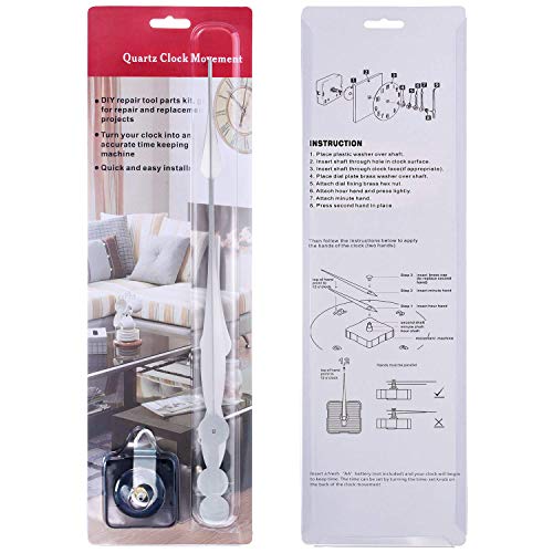 High Torque Long Shaft Uhrwerk Mechanismus mit 12 Zoll Langen Spaten Hände (Silber) - 7