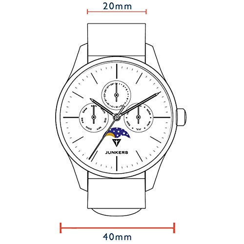 Junkers Tante JU Analog Quarz Uhr Mondphase Saphirglas blau 9.33.01.01 - 2