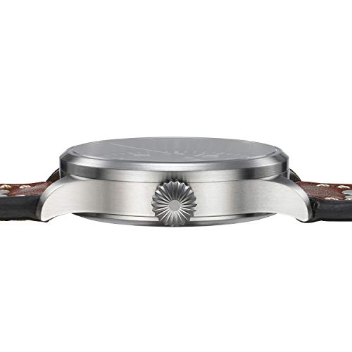 Laco Armbanduhr Fliegeruhr Basis Augsburg, Ø 42mm, hochwertige Automatikuhr, Einzigartige Qualität, 5 ATM Wasserdicht, Zeitloses Design – seit 1925 (Herren, Braun) - 4