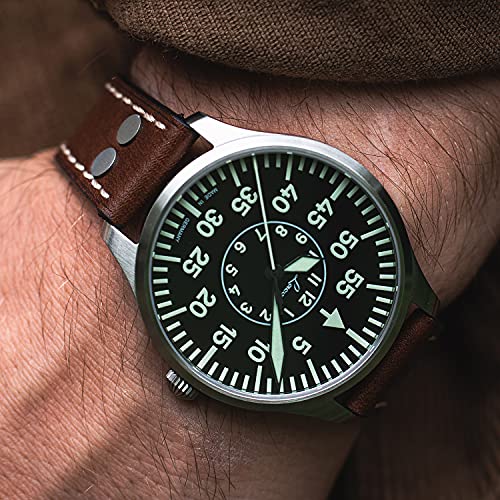 Fliegeruhr Zürich.2 40 von Laco – Made in Germany – 40 mm Ø hochwertige Quarzuhr – Baumuster B – Einzigartige Qualität. Herausragende Verarbeitung – Wasserdicht - 6
