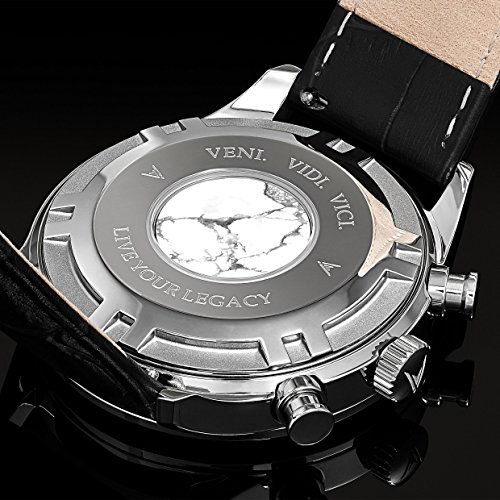 Vincero Luxury Chrono S Herren Armbanduhr - 40mm Chronograph Uhr Stahlband - Japanisches Quarz Uhrwerk (Blau Stahl) - 4