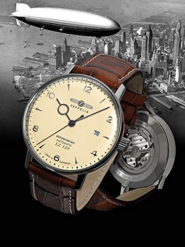 Zeppelin Herren-Automatikuhr LZ129 Hindenburg Lederband braun 8062-5 - 3