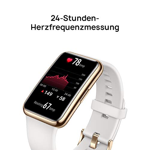 HUAWEI WATCH FIT Elegant Smartwatch, 1,64 Zoll AMOLED-Display, Persönlicher Coach, 10 Tage Akkulaufzeit, GPS, 5ATM, Herzfrequenzmessung - Exklusiv auf Amazon: 30 Monate Herstellergarantie -, Weiß - 5