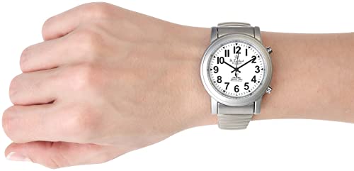 St. Leonhard Sprechende Uhr: Sprechende Seniorenuhr mit Funk und Solar, versilbert (Sprechende Armbanduhr) - 4