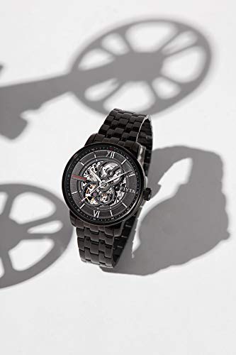 FIYTA Photographer Herrenuhr Automatik schwarz mit schwarzem Metallarmband, skelettiertem Zifferblatt/Open Heart und Gehäuseboden mit Sichtfenster DGA23001.BBB - 8