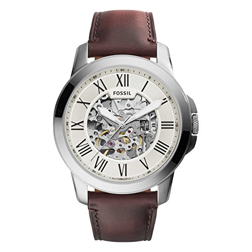 Fossil Herren Analog Automatik Uhr mit Leder Armband ME3099