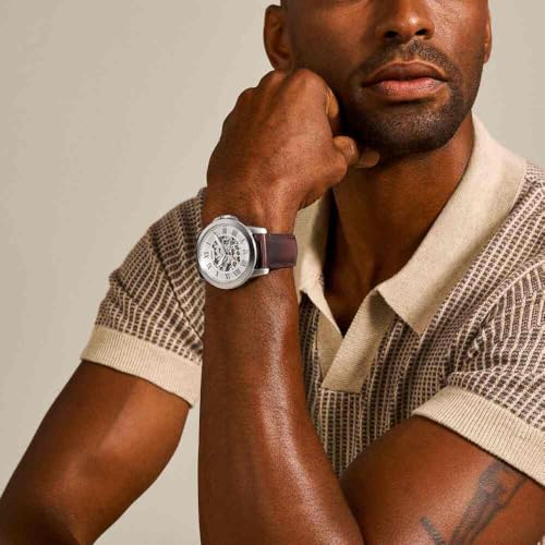 Fossil Herren Analog Automatik Uhr mit Leder Armband ME3099 - 2