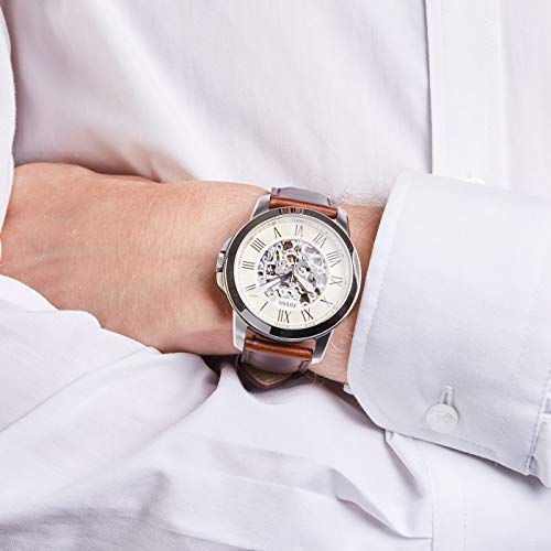 Fossil Herren Analog Automatik Uhr mit Leder Armband ME3099 - 3