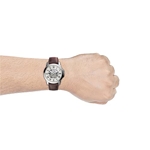 Fossil Herren Analog Automatik Uhr mit Leder Armband ME3099 - 3