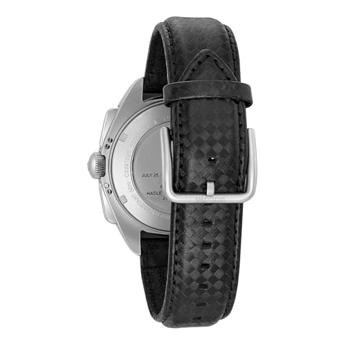 Bulova Lunar Pilot Watch 96B251 – Herren Designer-Armbanduhr Mond-pilot – Armband aus Leder – Schwarz - 4