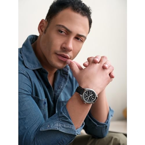 Bulova Lunar Pilot Watch 96B251 – Herren Designer-Armbanduhr Mond-pilot – Armband aus Leder – Schwarz - 9