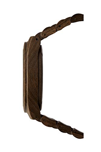 LAiMER Holzuhr – Armbanduhr Black Edition aus Edelholz – Holz – Uhr- analoge Herren Quarzuhr mit Leuchtzeiger – Ø 50mm – Zero Waste Verpackung aus Naturholz - 2