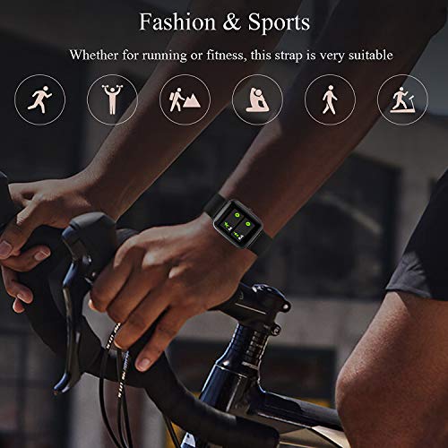 Keweni ID 250L Armband, Weiches Silikon-Ersatzband Verstellbare Sportuhrenarmbänder für ID 205 / 205L / ID215G Smart Watch (Schwarz) - 5