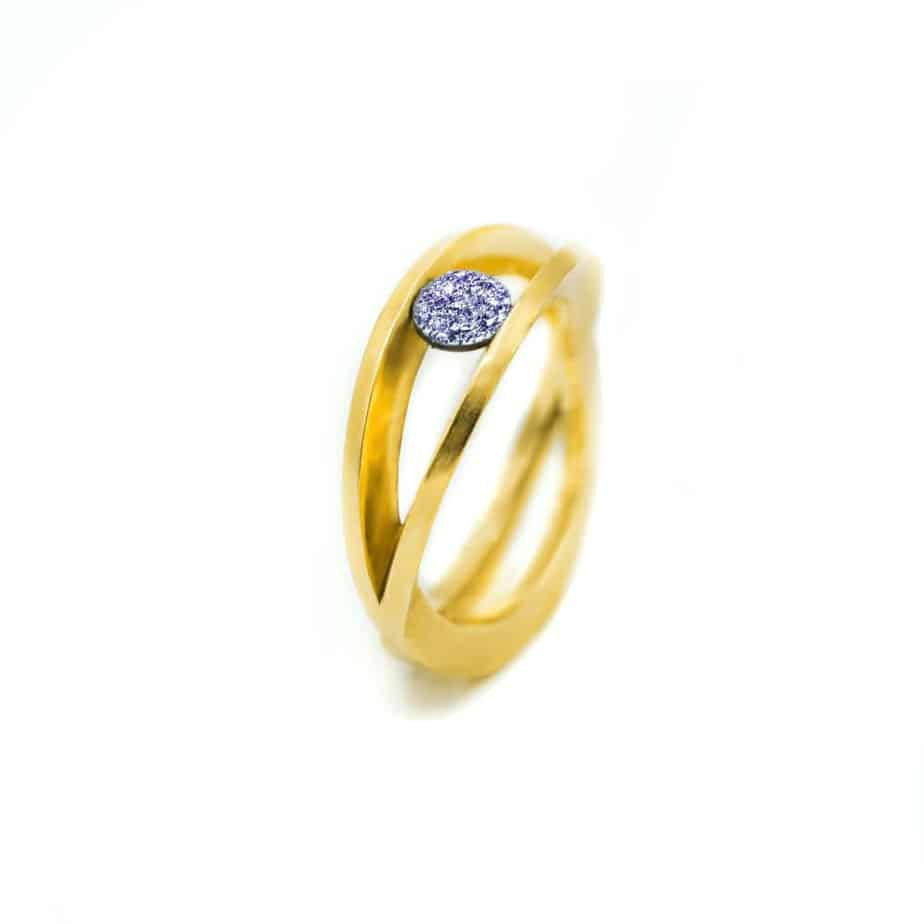 Goldener Osmium Ring